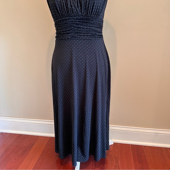 Evan Picone Black and Gold Halter Dress Size 4 - Picture 4 of 10